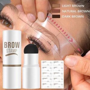  Eyebrow Stamp Kit Pencil Powder, Eyebrow Stencil Brush, Waterproof